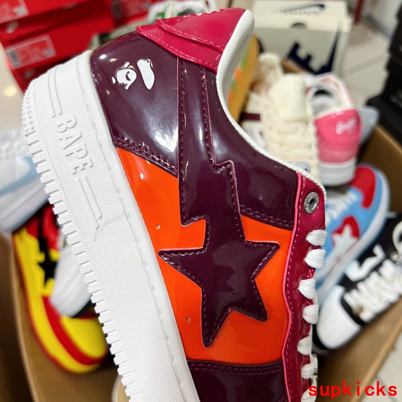 A Bathing Ape Bape Sta Sk8 Dark Red Orange