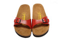 Birkenstock Madrid Red Single Strap Slide Matte Leather Sandals