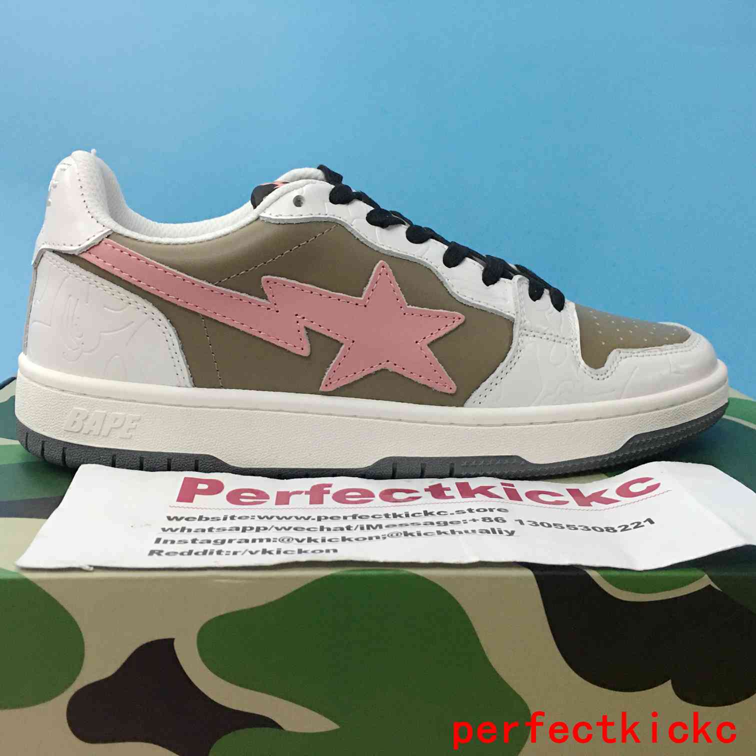 A Bathing Ape1 Bape Court Sta Brown Pink
