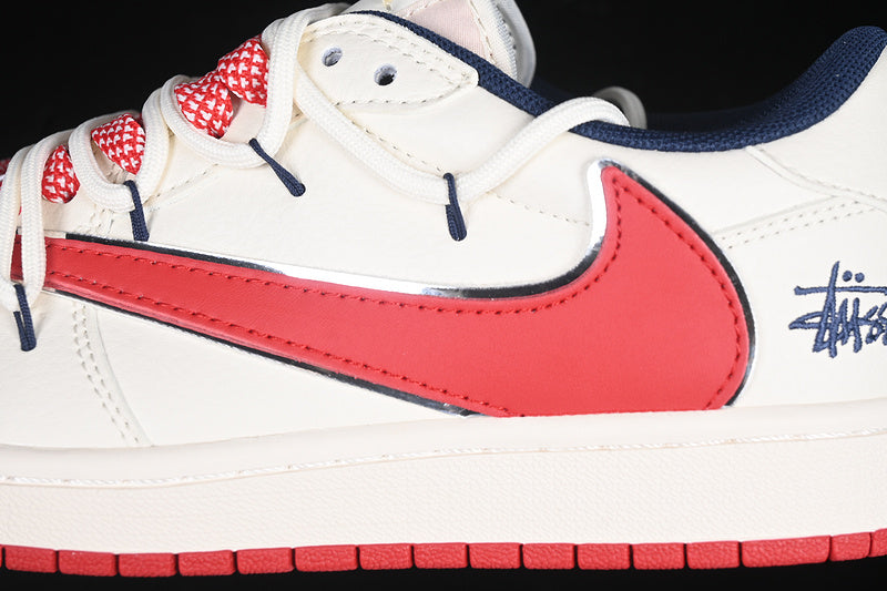 Travis Scott Fragment Design Nike Air Jordan 1 Low OG SP Red White Sneakers