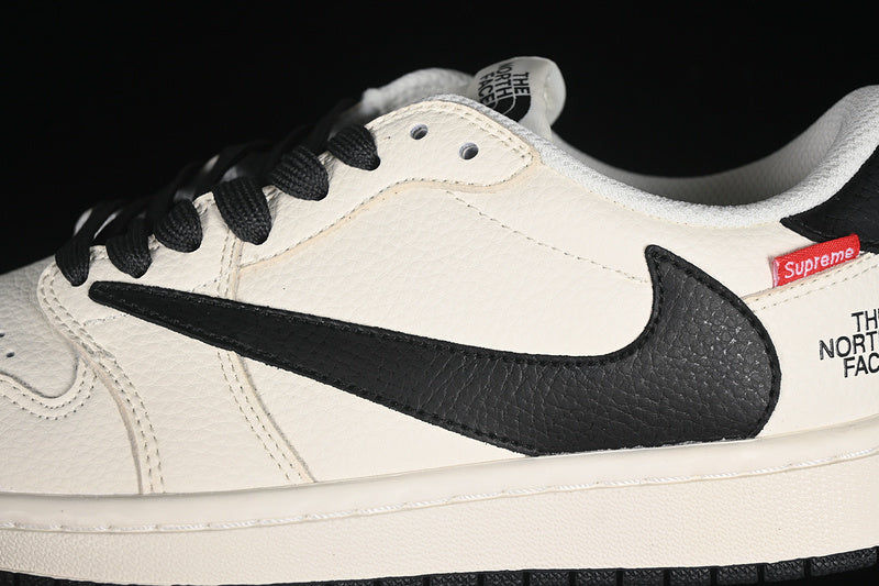 Travis Scott Fragment Design Nike Air Jordan 1 Low The North Face OG SP Black White Sneakers