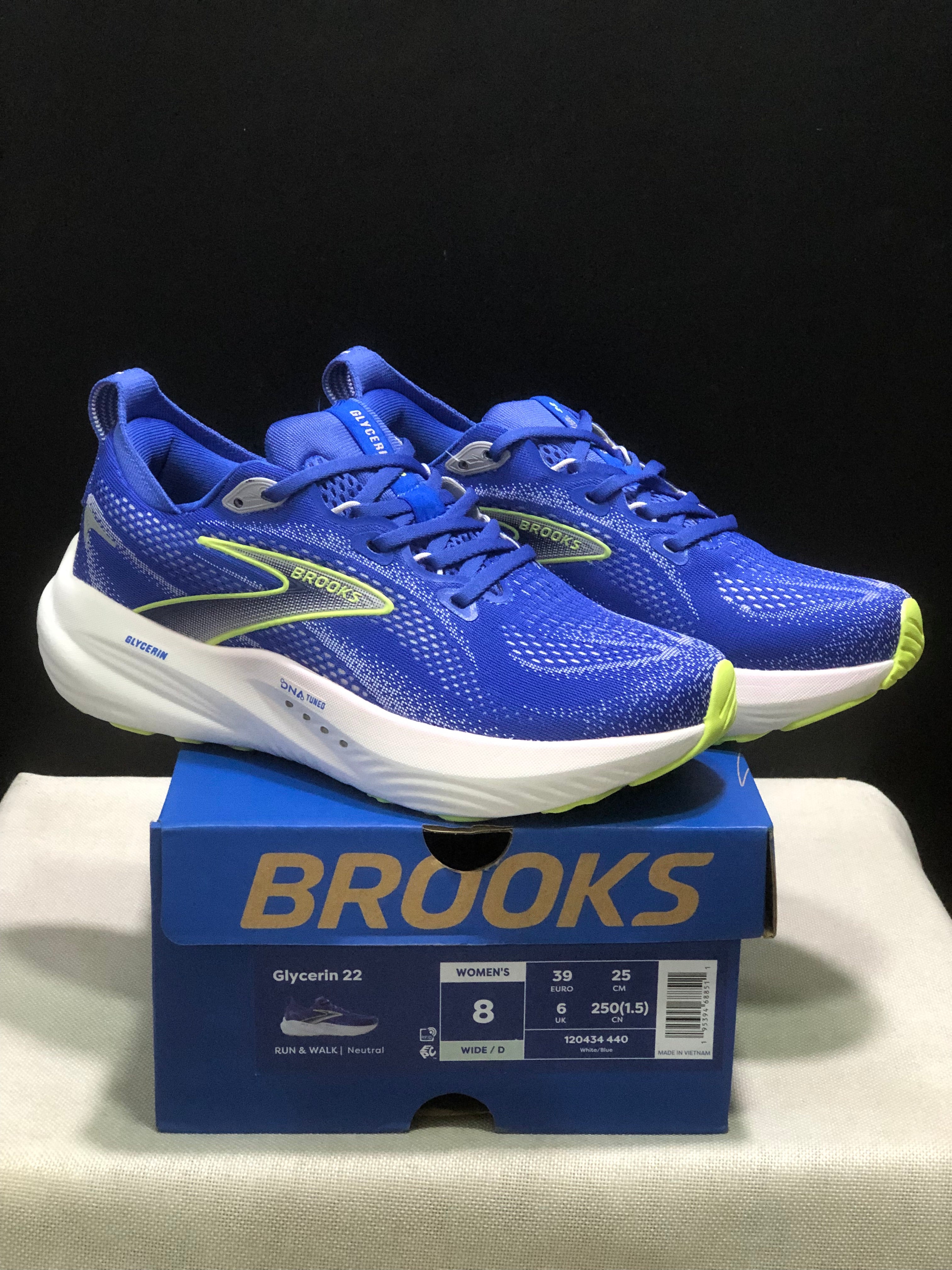 Brooks Glycerin 22 Comfortable Running Shoes White/Blue