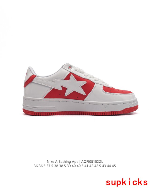 A Bathing Ape Bape Sta Low White Red