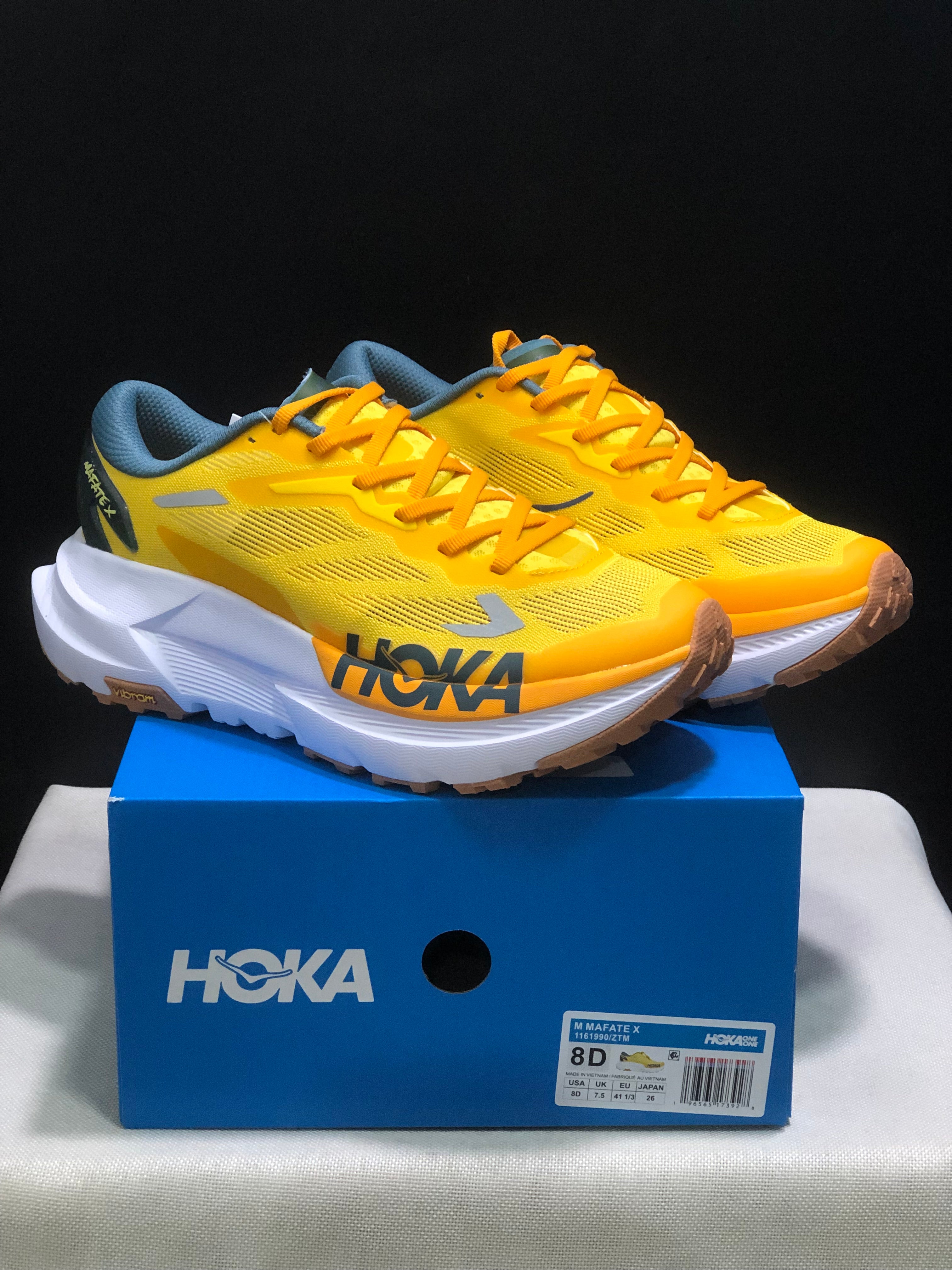 Hoka One One Mafate X Lightweight Fashion Running Shoes Sneakers Yellow
