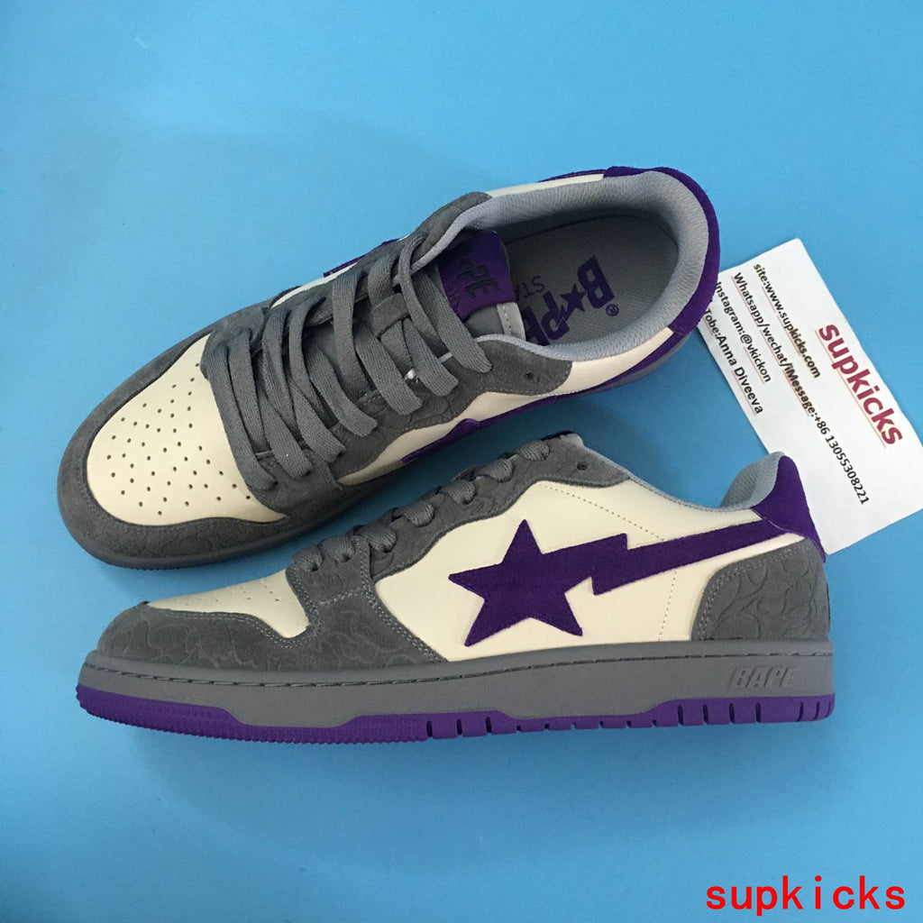 A Bathing Ape Court Sta Mist Grey Royal Purple