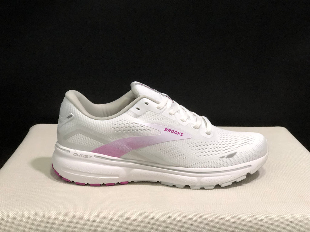 Brooks Ghost 15 Shock-absorbing Wear-resistant Low-top Running Shoes White Rose Red