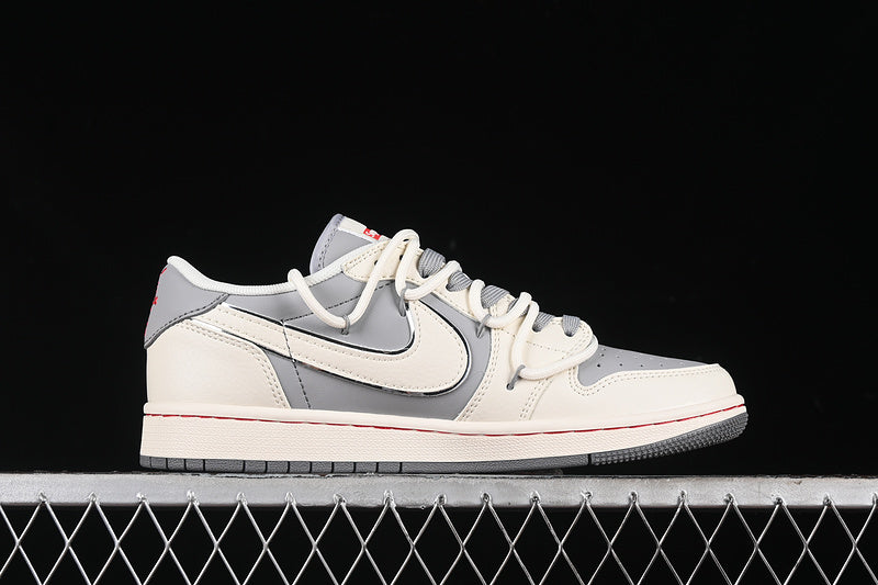 Travis Scott Fragment Design Nike Air Jordan 1 Low Supreme OG SP White Grey Sneakers