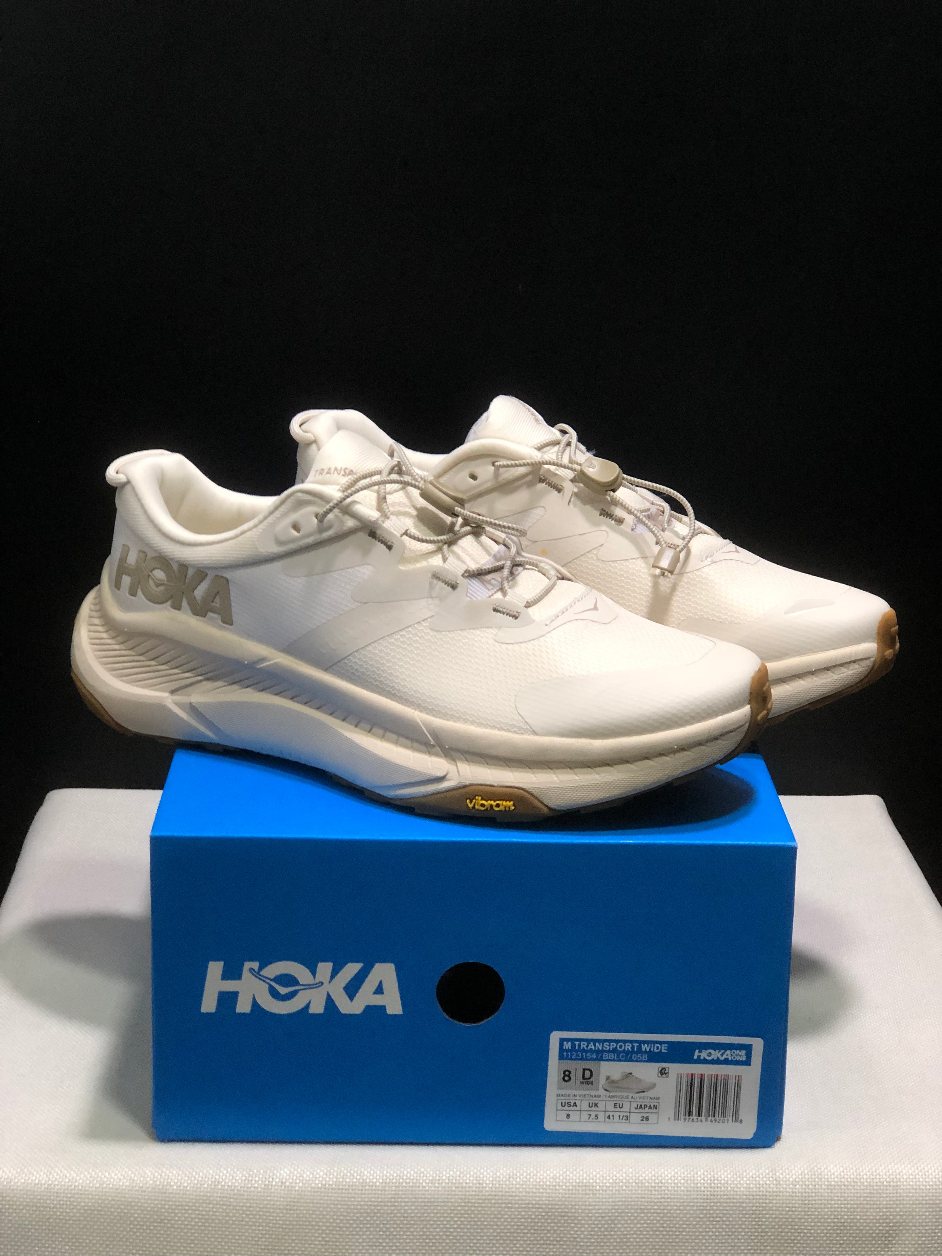 Hoka One One Transport Drawstring Low-top Running Shoes Sneakers Cream