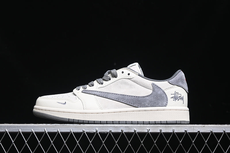Travis Scott Fragment Design Nike Air Jordan 1 Low OG SP Grey White Casual Fashion Sneakers