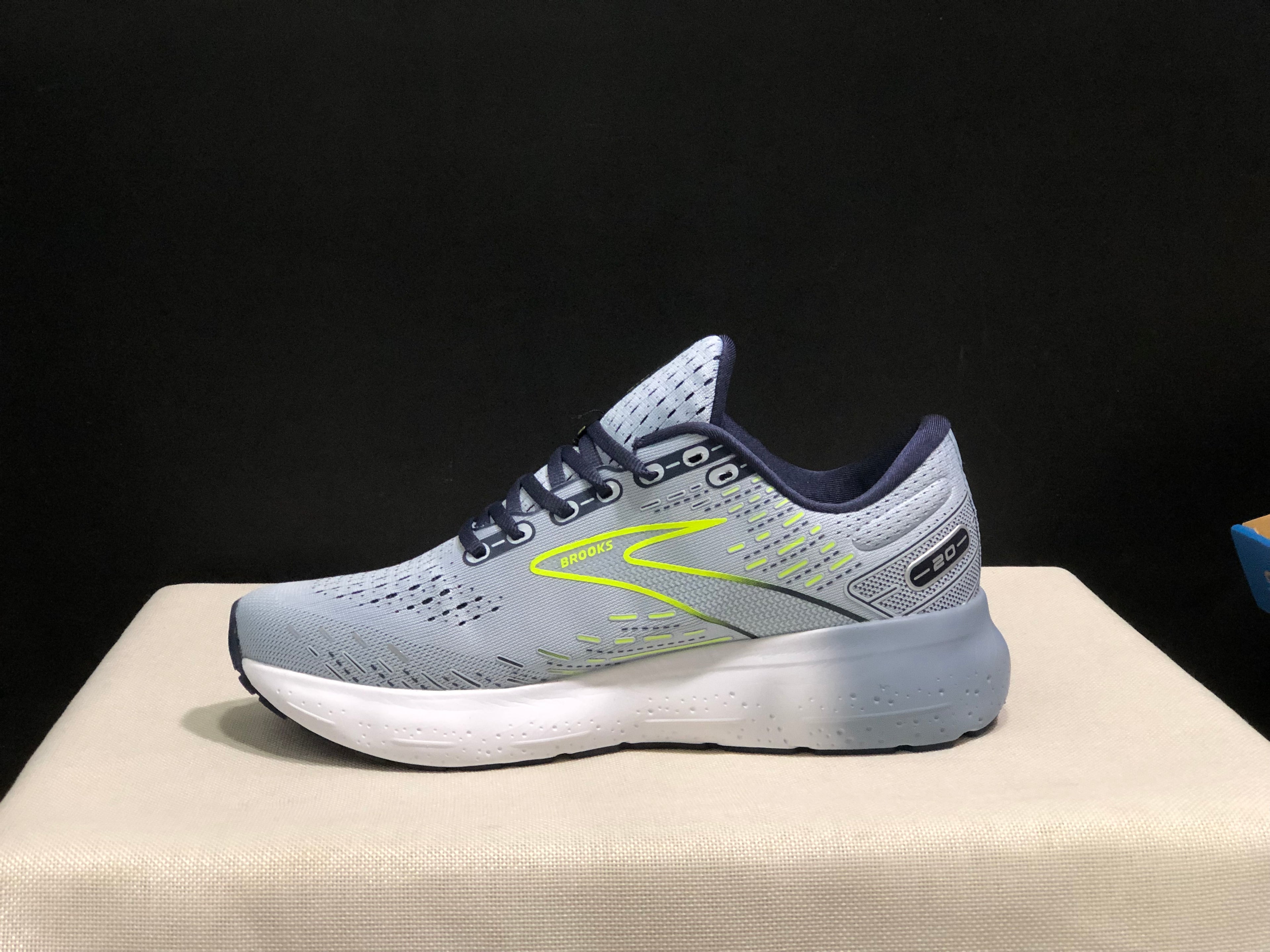 Brooks Glycerin GTS 20 Shock-absorbing Wear-resistant Running Shoes Grey/Fluorescent Green