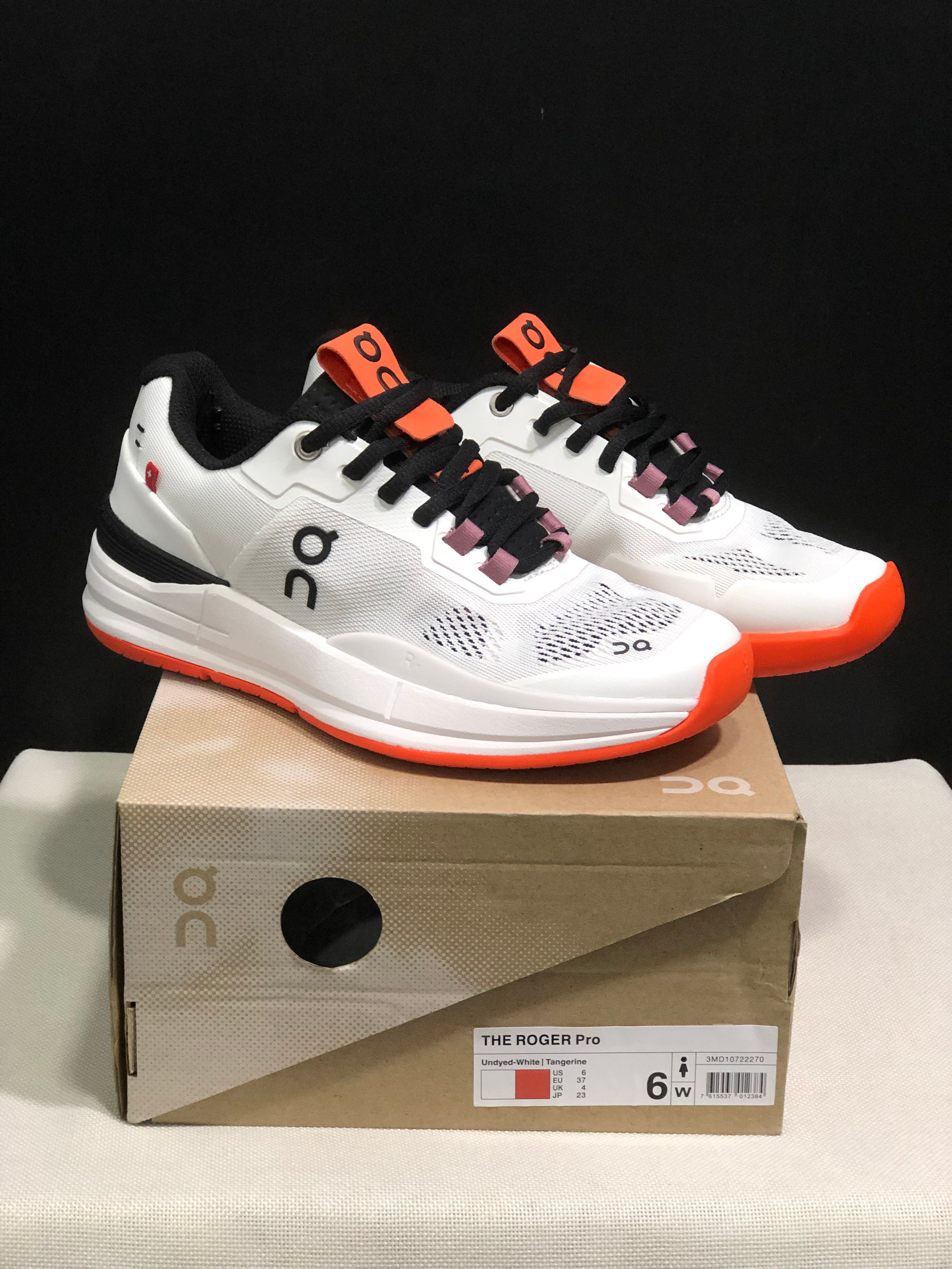 On Running The Roger Rro Durable And Breathable Tennis Shoes White/Tangerine