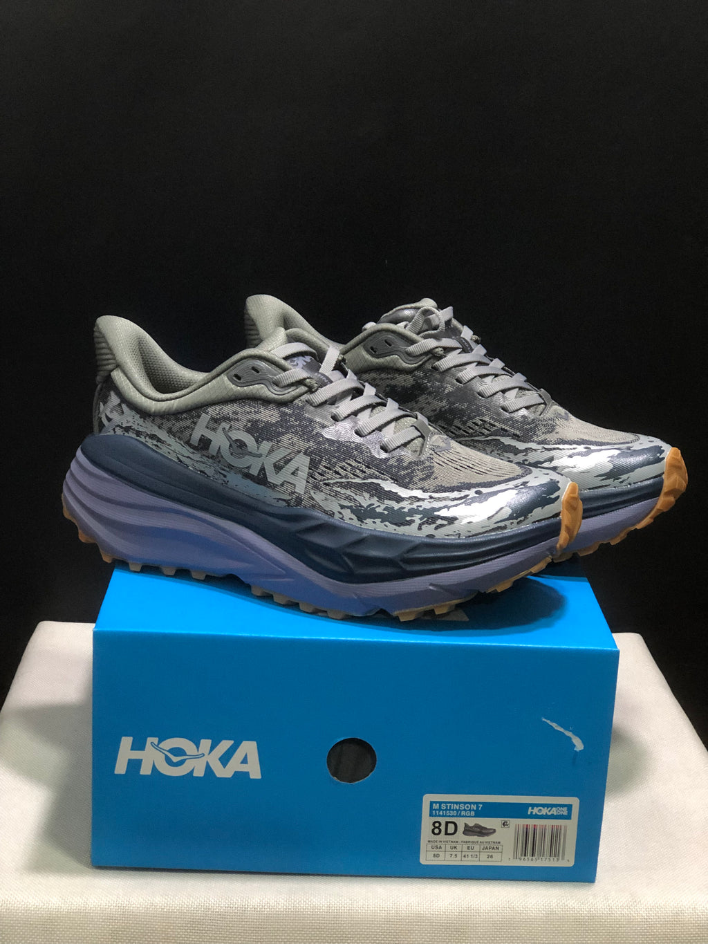Hoka One One Stinson 7 Comfortable Anti-slip Outdoor Running Shoes Sneakers Gray