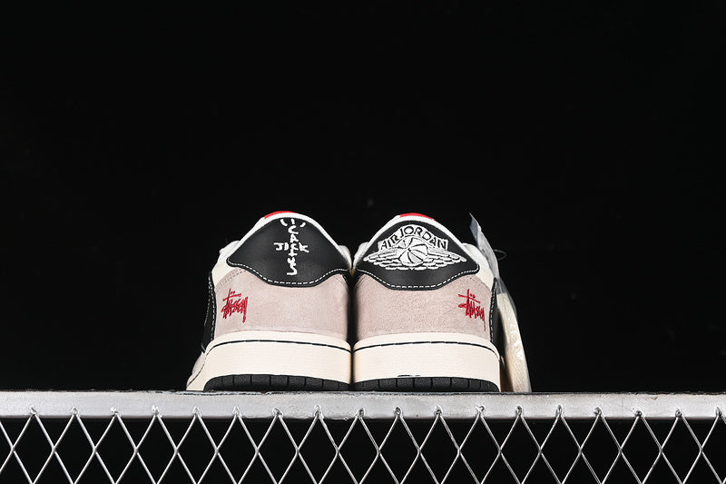 Travis Scott Fragment Design Nike Air Jordan 1 Low OG SP Black Light Brown White Sneakers