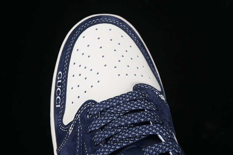 Travis Scott Fragment Design Nike Air Jordan 1 Low Gucci OG SP White Blue Sneakers