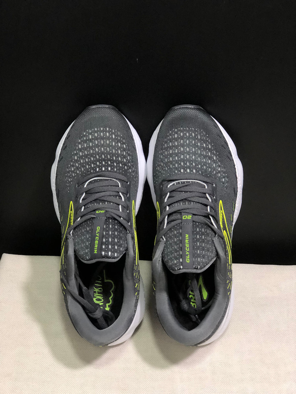 Brooks Glycerin GTS 20 Shock-absorbing Wear-resistant Running Shoes Black/Fluorescent Green