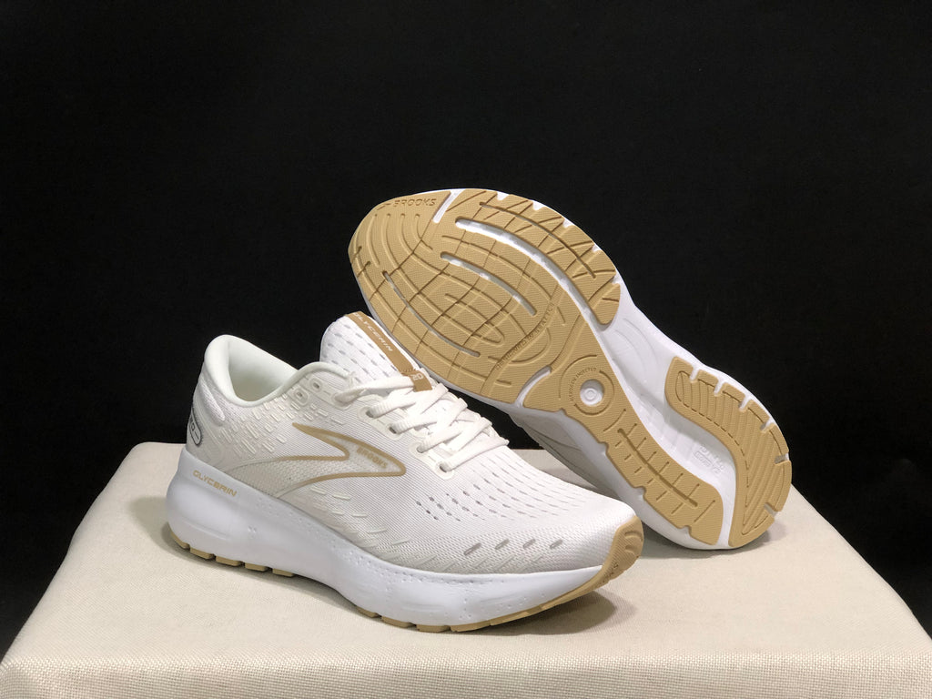 Brooks Glycerin GTS 20 Shock-absorbing Wear-resistant Running Shoes White