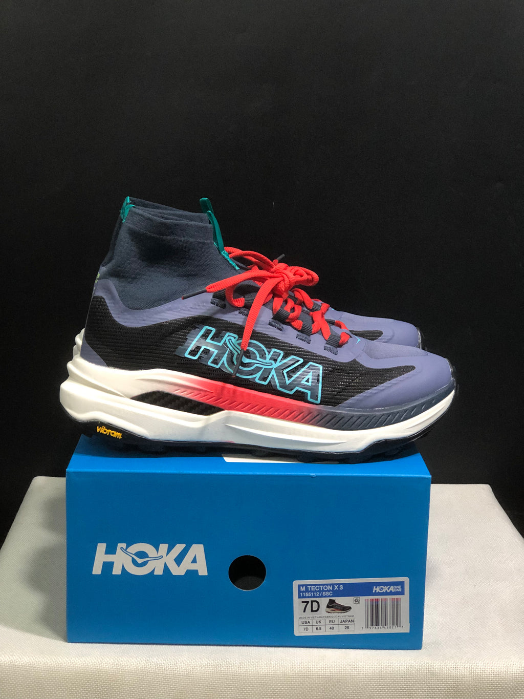 Hoka One One Tecton X 3 Comfortable High-top Running Shoes Sneakers Purple