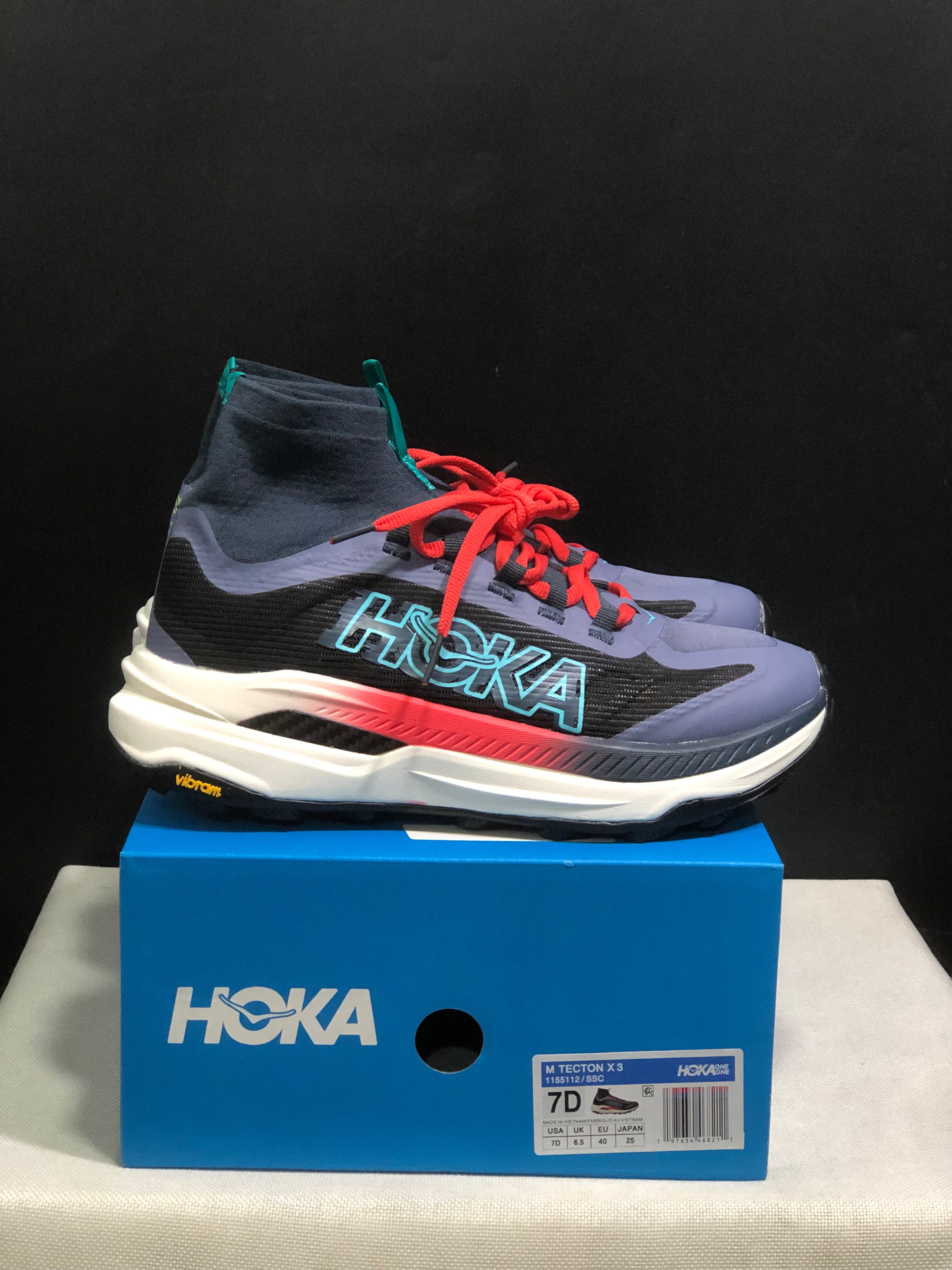 Hoka One One Tecton X 3 Comfortable High-top Running Shoes Sneakers Purple