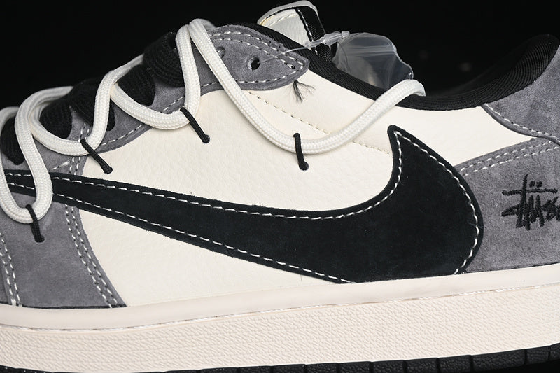 Travis Scott Fragment Design Nike Air Jordan 1 Low OG SP Black Grey White Sneakers