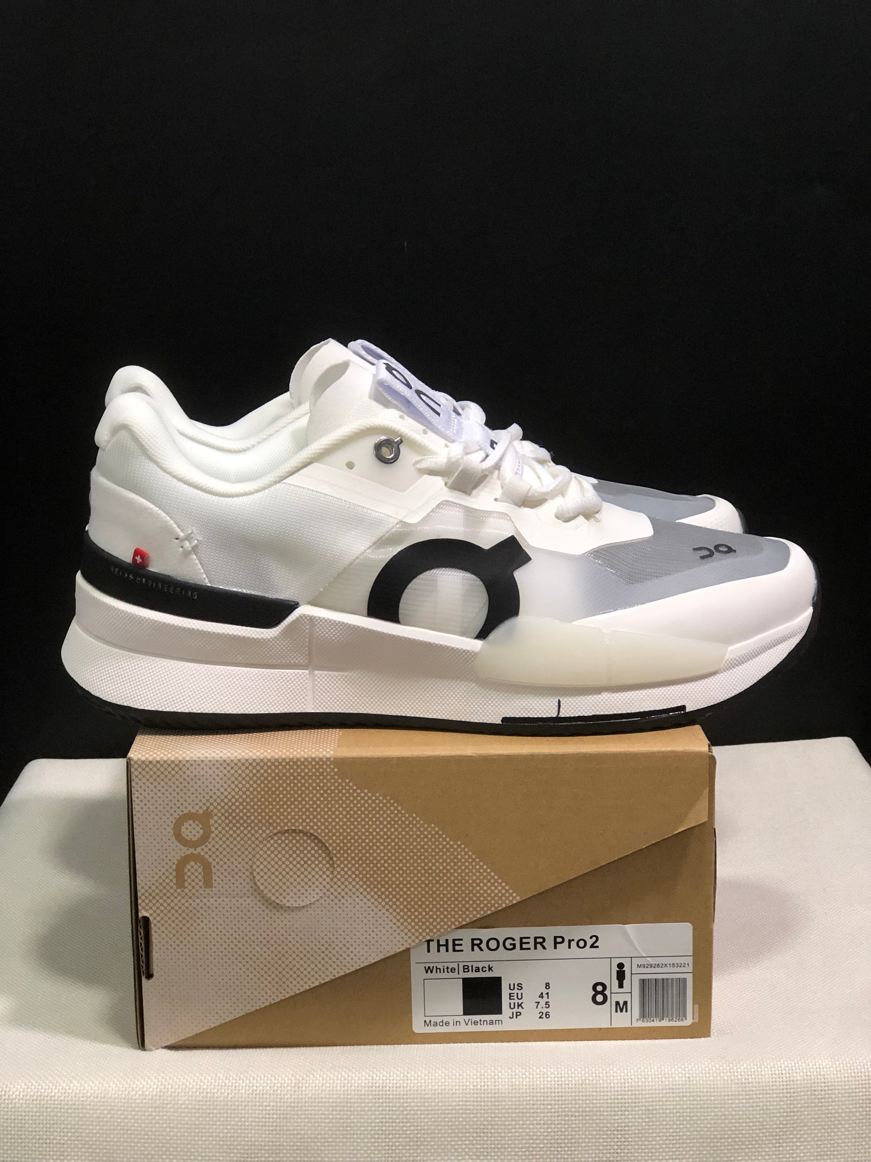 On Running The Roger Pro 2 Breathable Mesh Training Running Shoes White/Black