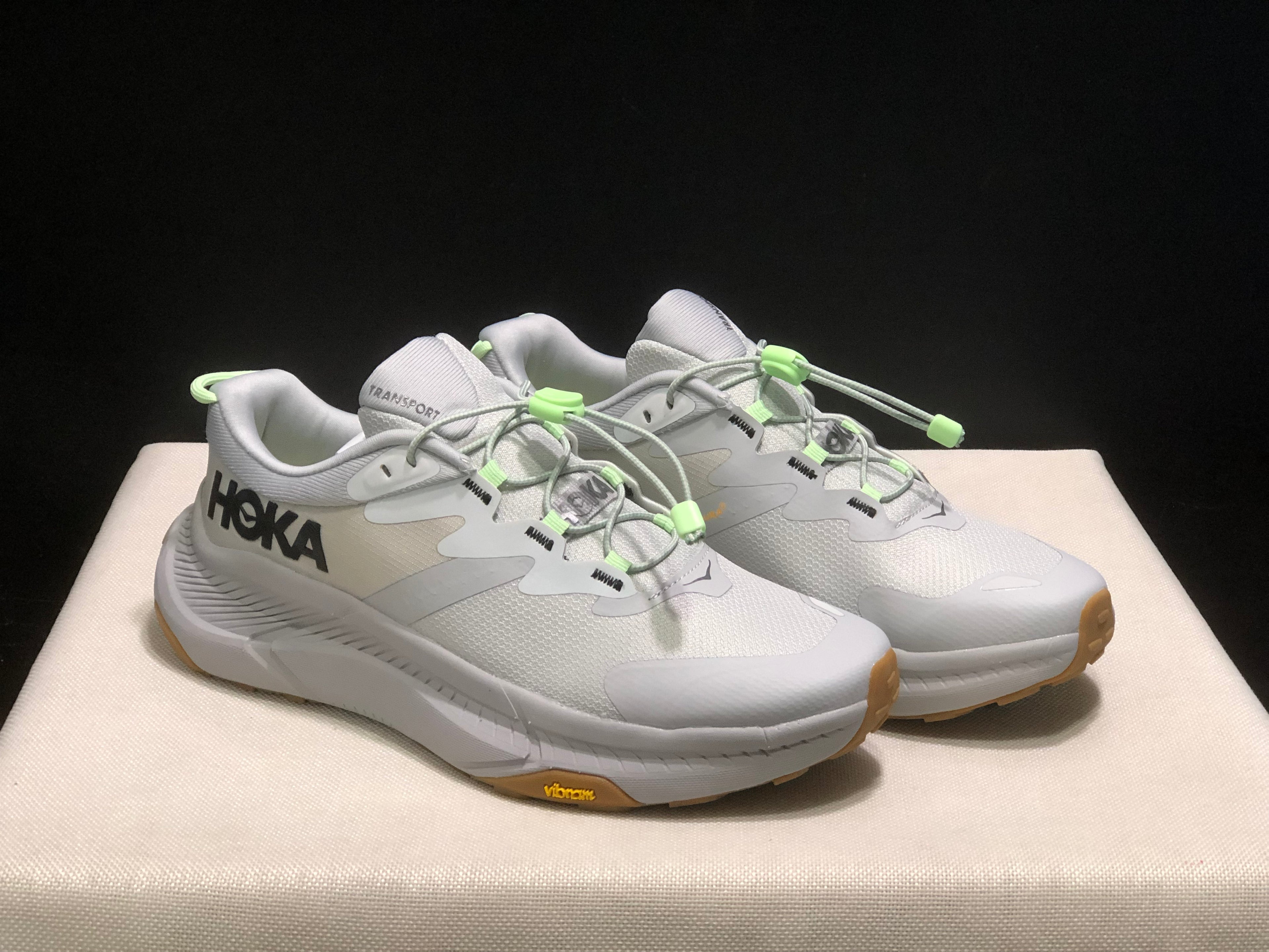 Hoka One One Transport Drawstring Low-top Running Shoes Sneakers Silver