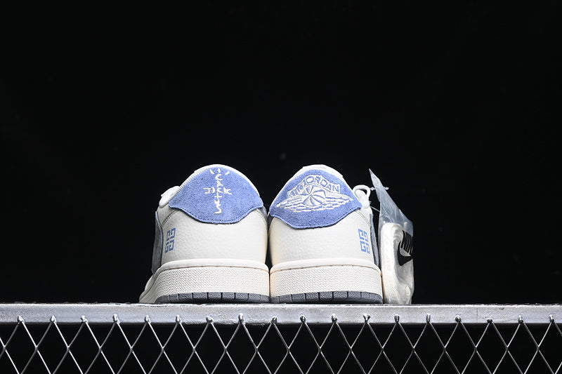 Travis Scott Fragment Design Nike Air Jordan 1 Low Givenchy OG SP Blue Grey White Sneakers