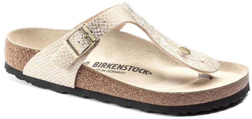 Birkenstock Gizeh Gold Python Upper Leather 1018665 Fashion Slippers