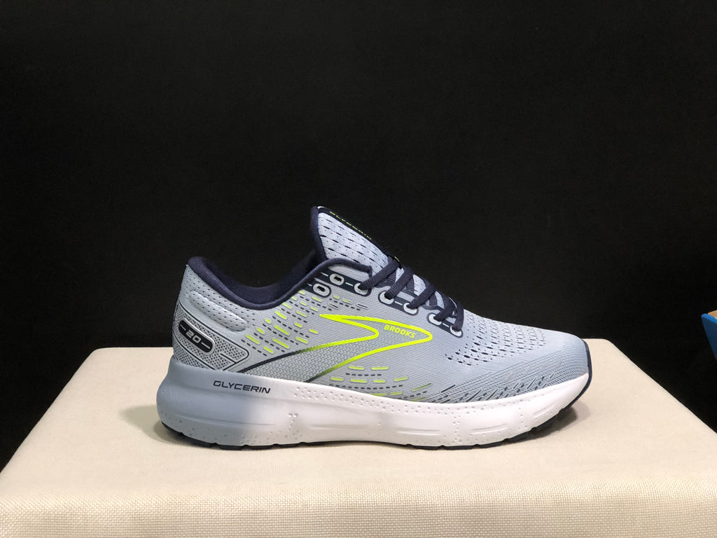 Brooks Glycerin GTS 20 Shock-absorbing Wear-resistant Running Shoes Grey/Fluorescent Green