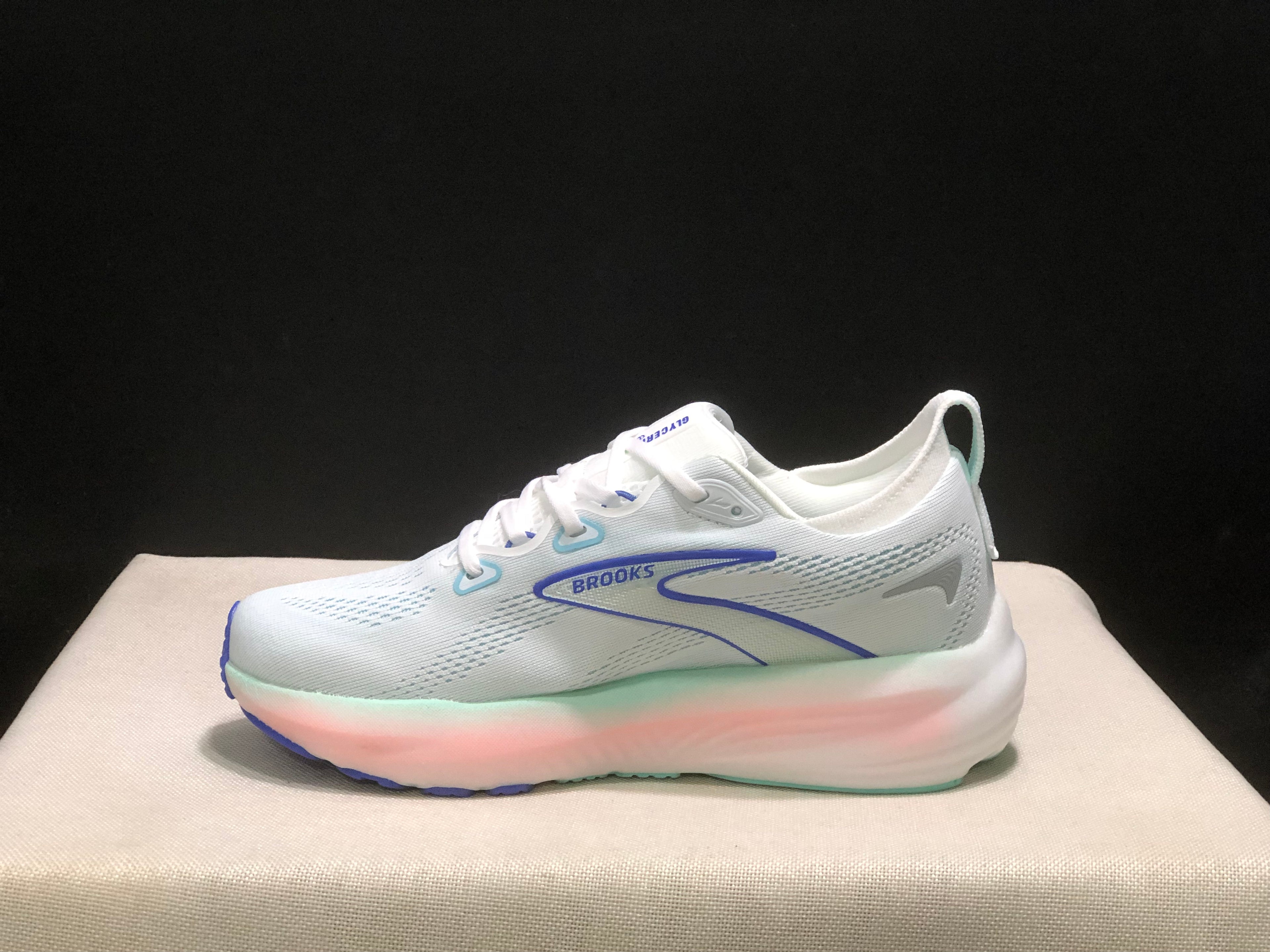 Brooks Glycerin 22 Comfortable Running Shoes Co Branded/White/Blue