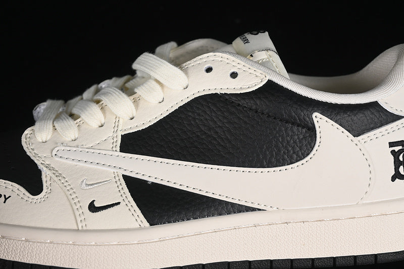 Travis Scott Fragment Design Nike Air Jordan 1 Low OG SP Black Sole Black White Sneakers
