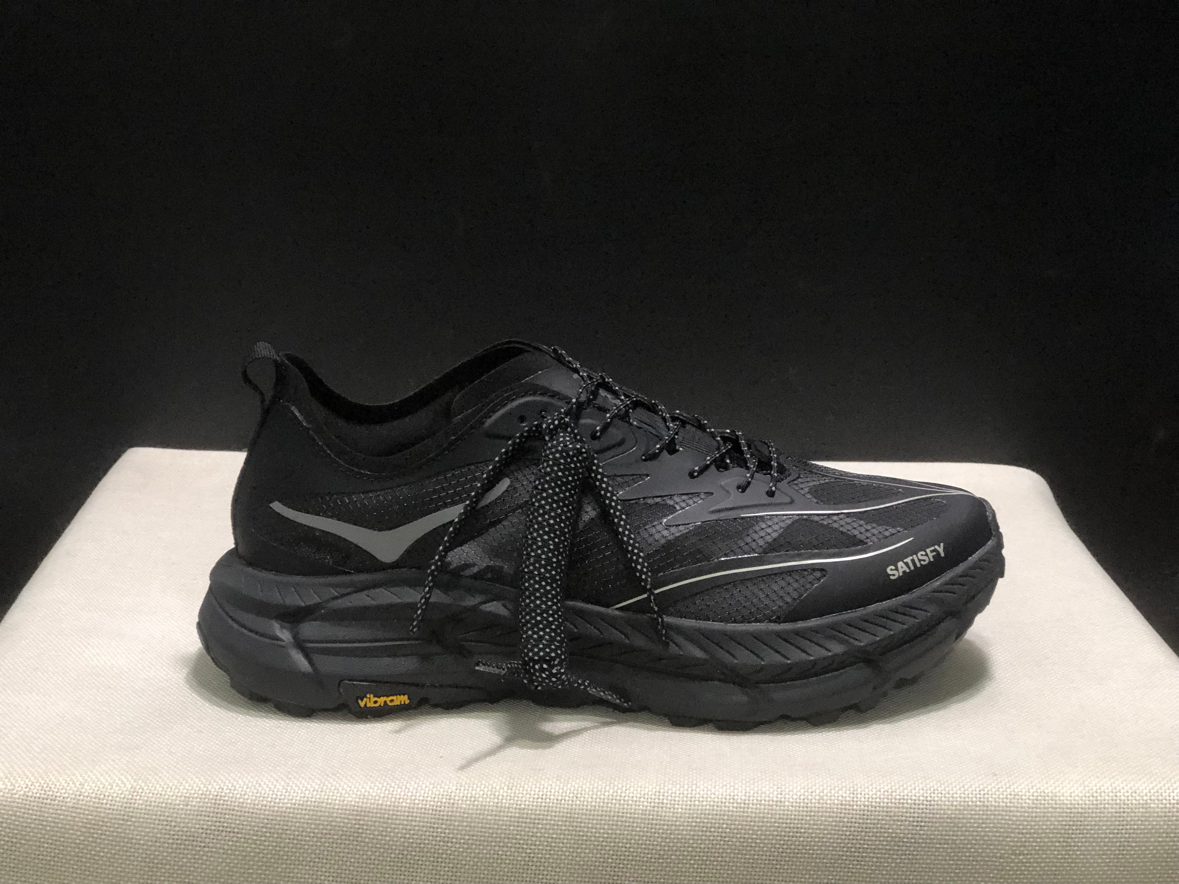 Hoka One One Satisfy x Mafate Speed 4 Black Breathable Fashion Running Shoes Sneakers