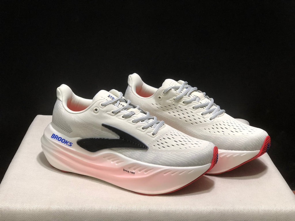 Brooks Glycerin Max Comfortable Low-top Running Shoes White/Black/Pink