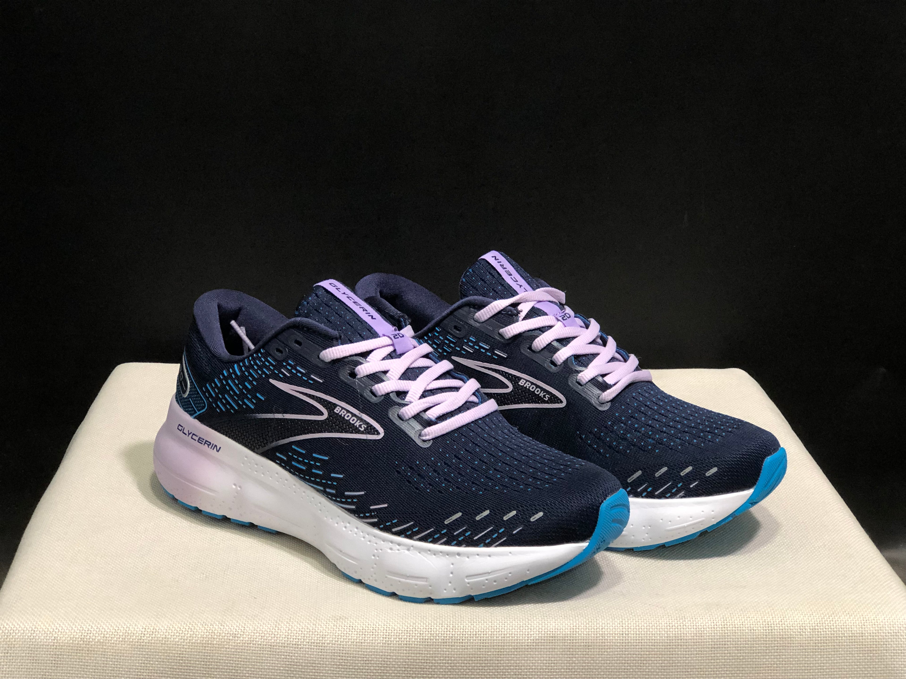 Brooks Glycerin GTS 20 Shock-absorbing Wear-resistant Running Shoes Dark Blue