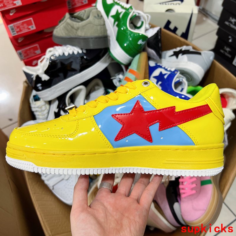 A Bathing Ape Bape Sta Marvel Comics Yellow Patent Leather