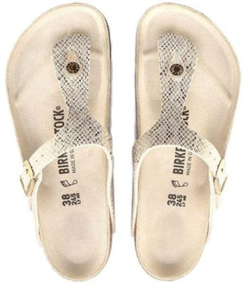 Birkenstock Gizeh Gold Python Upper Leather 1018665 Fashion Slippers