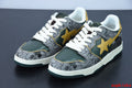 A Bathing Ape Bape Sta Sk8 Gray And Yellow Embossed Patent Leather
