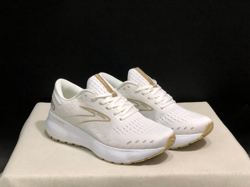 Brooks Glycerin GTS 20 Shock-absorbing Wear-resistant Running Shoes White