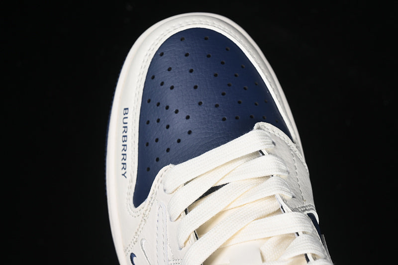 Travis Scott Fragment Design Nike Air Jordan 1 Low Burberry OG SP Blue Sole White Blue Sneakers