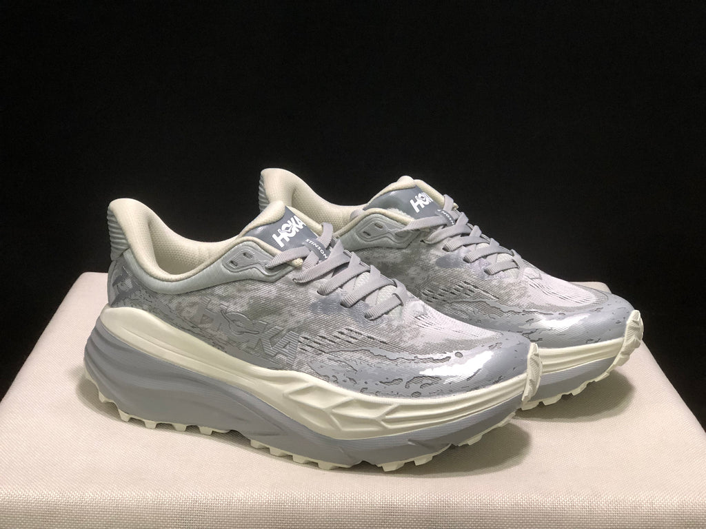 Hoka One One Stinson 7 Comfortable Anti-slip Outdoor Running Shoes Sneakers Silver