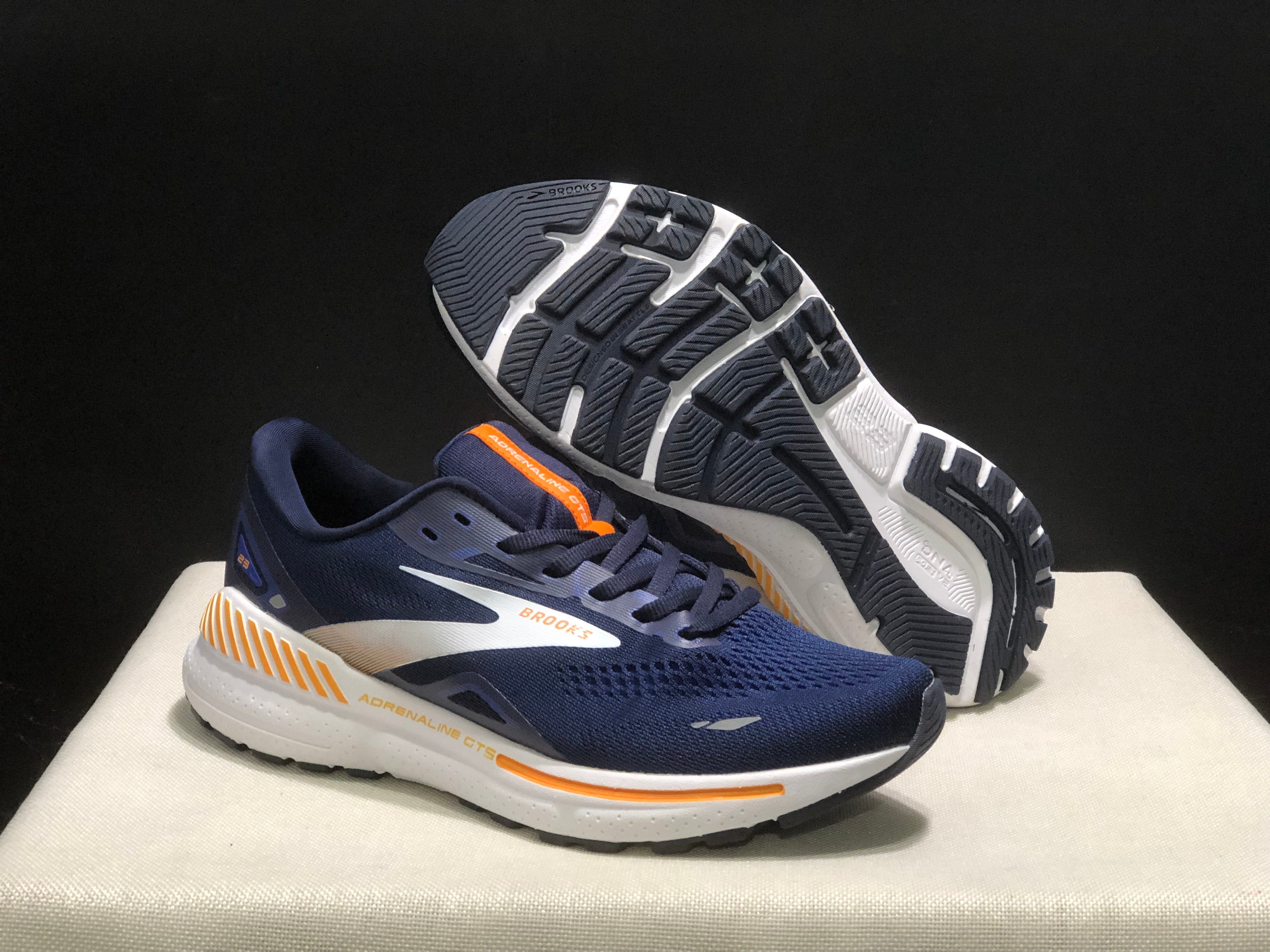 Brooks Adrenaline GTS 23 Shock-absorbing Wear-resistant Low-top Running Shoes Blue/Orange