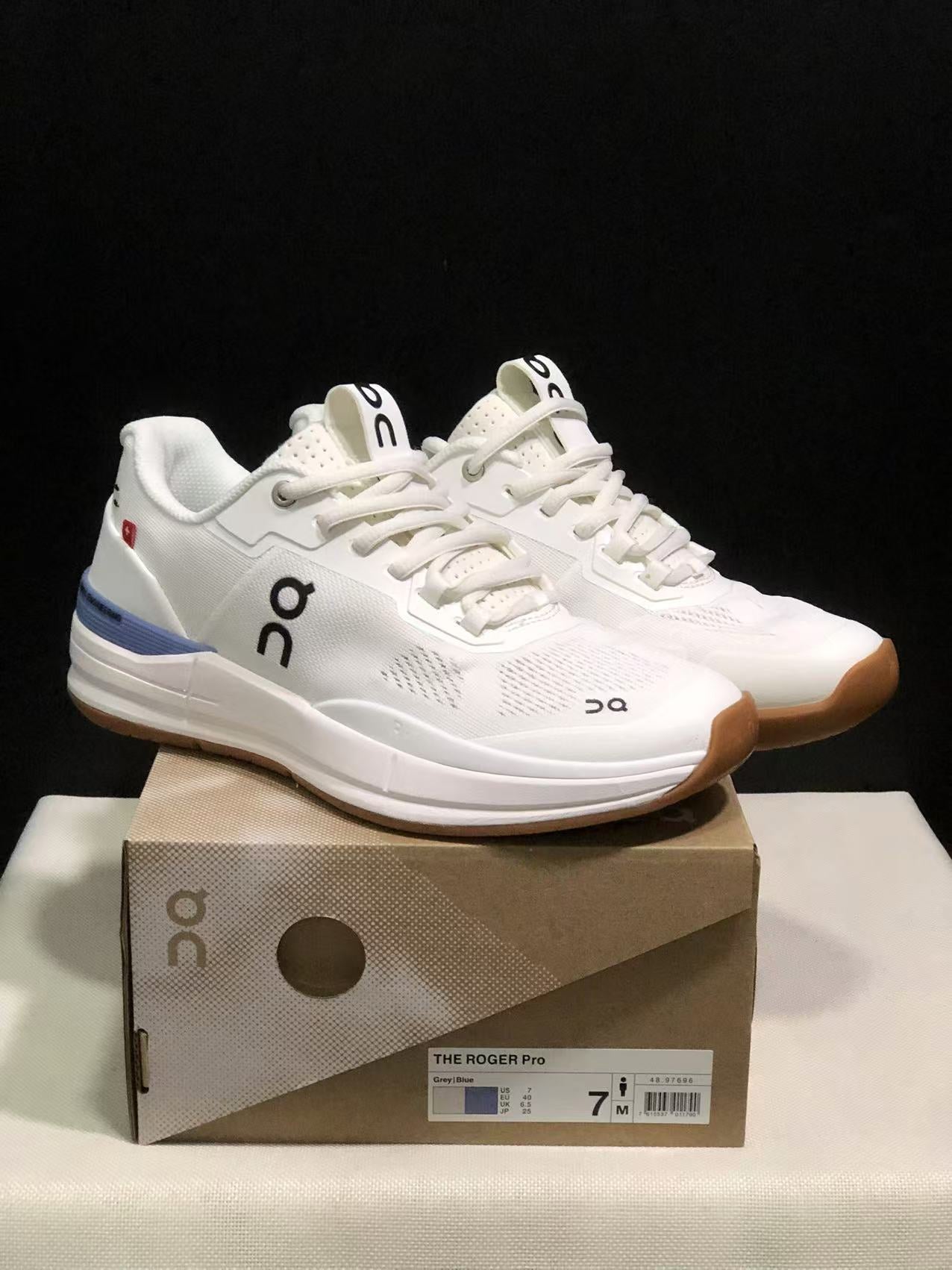 On Running The Roger Rro Durable And Breathable Tennis Shoes White/Sky Blue