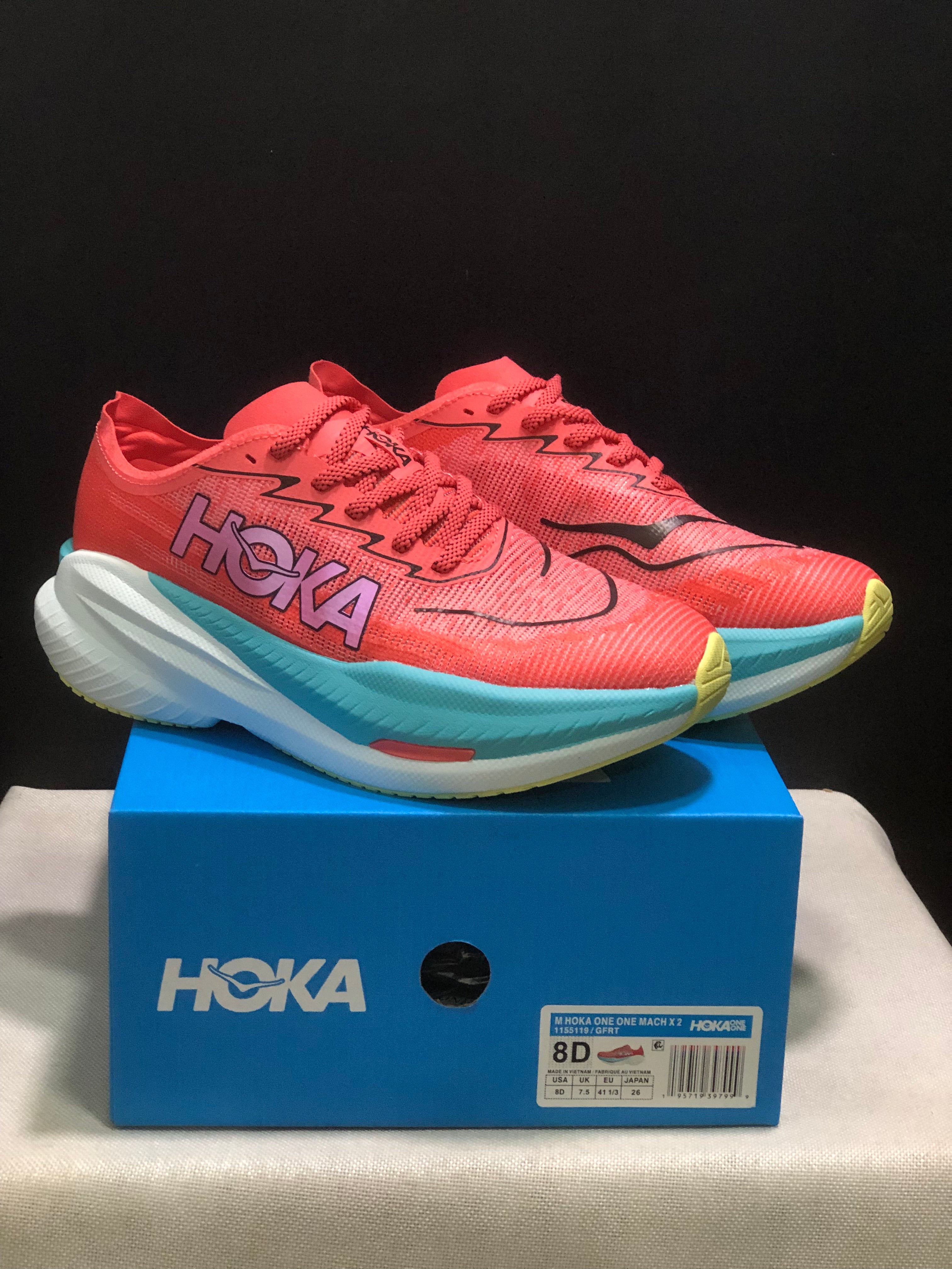 Hoka One One Mach X 2 Anti-slip Low-top Running Shoes Red
