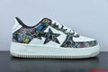 A Bathing Ape Bape Sta Sk8 Black And White Embossed Patent Leather