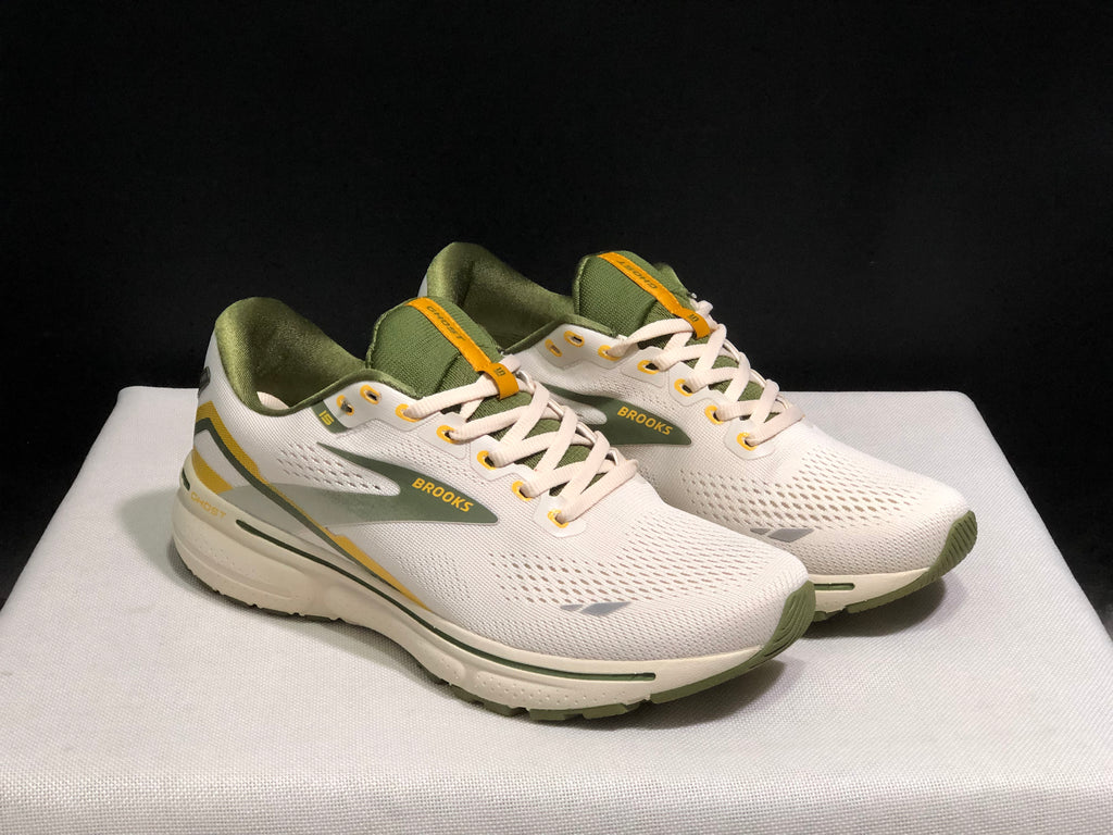 Brooks Ghost 15 Shock-absorbing Wear-resistant Low-top Running Shoes Yellow Cauliflower Green
