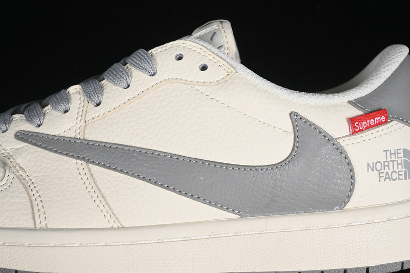 Travis Scott Fragment Design Nike Air Jordan 1 Low The North Face OG SP Grey White Board Shoes