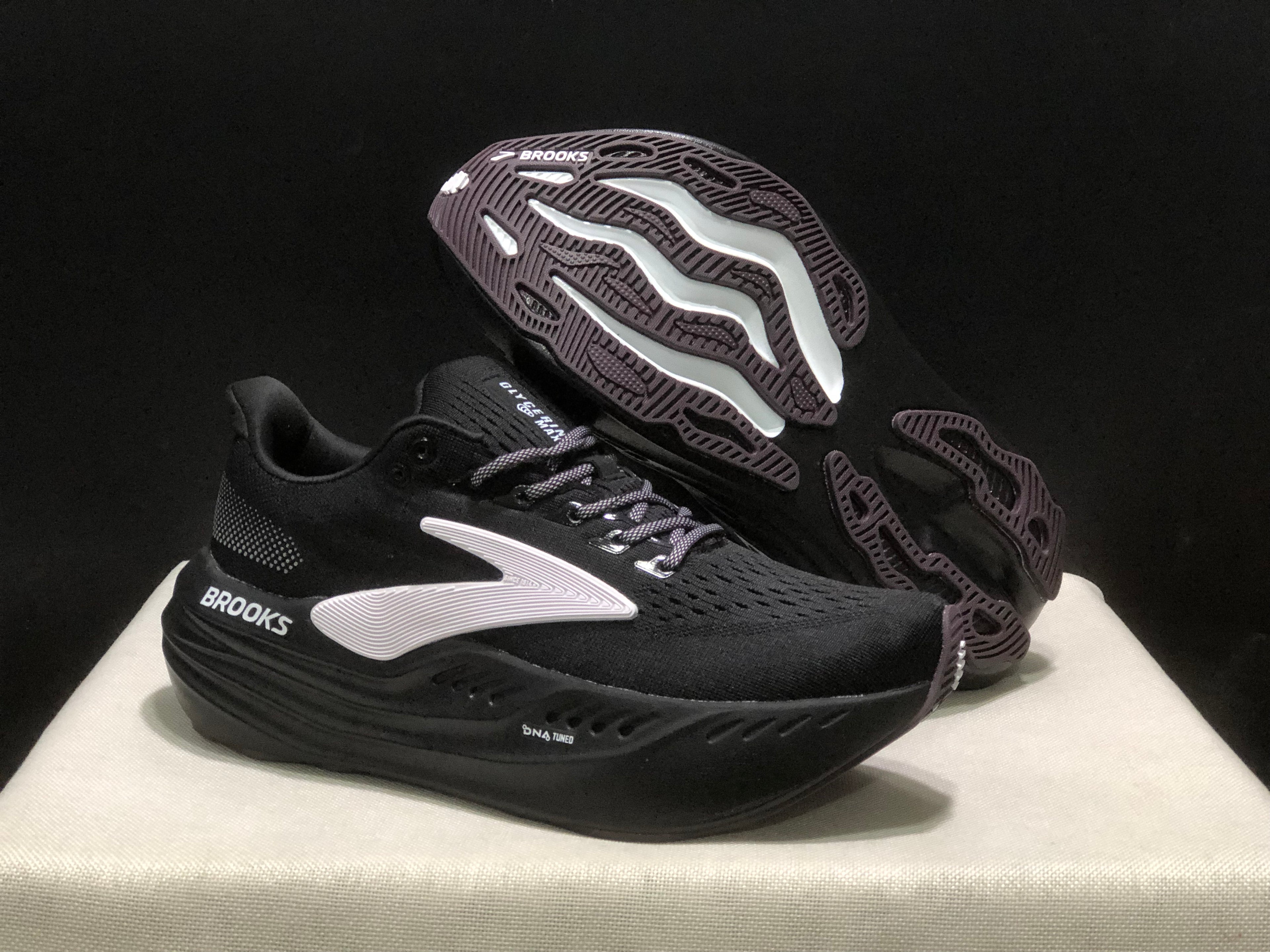 Brooks Glycerin Max Comfortable Low-top Running Shoes Black/Purple