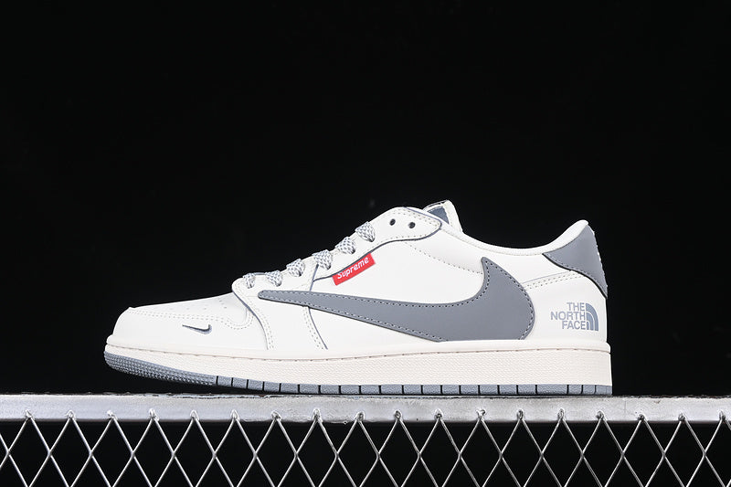 Travis Scott Fragment Design Nike Air Jordan 1 Low OG SP Grey Sole White Sneakers