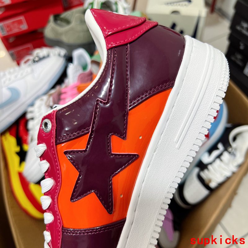 A Bathing Ape Bape Sta Sk8 Dark Red Orange