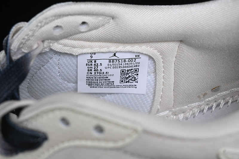 Travis Scott Fragment Design Nike Air Jordan 1 Low Supreme OG SP White Sneakers