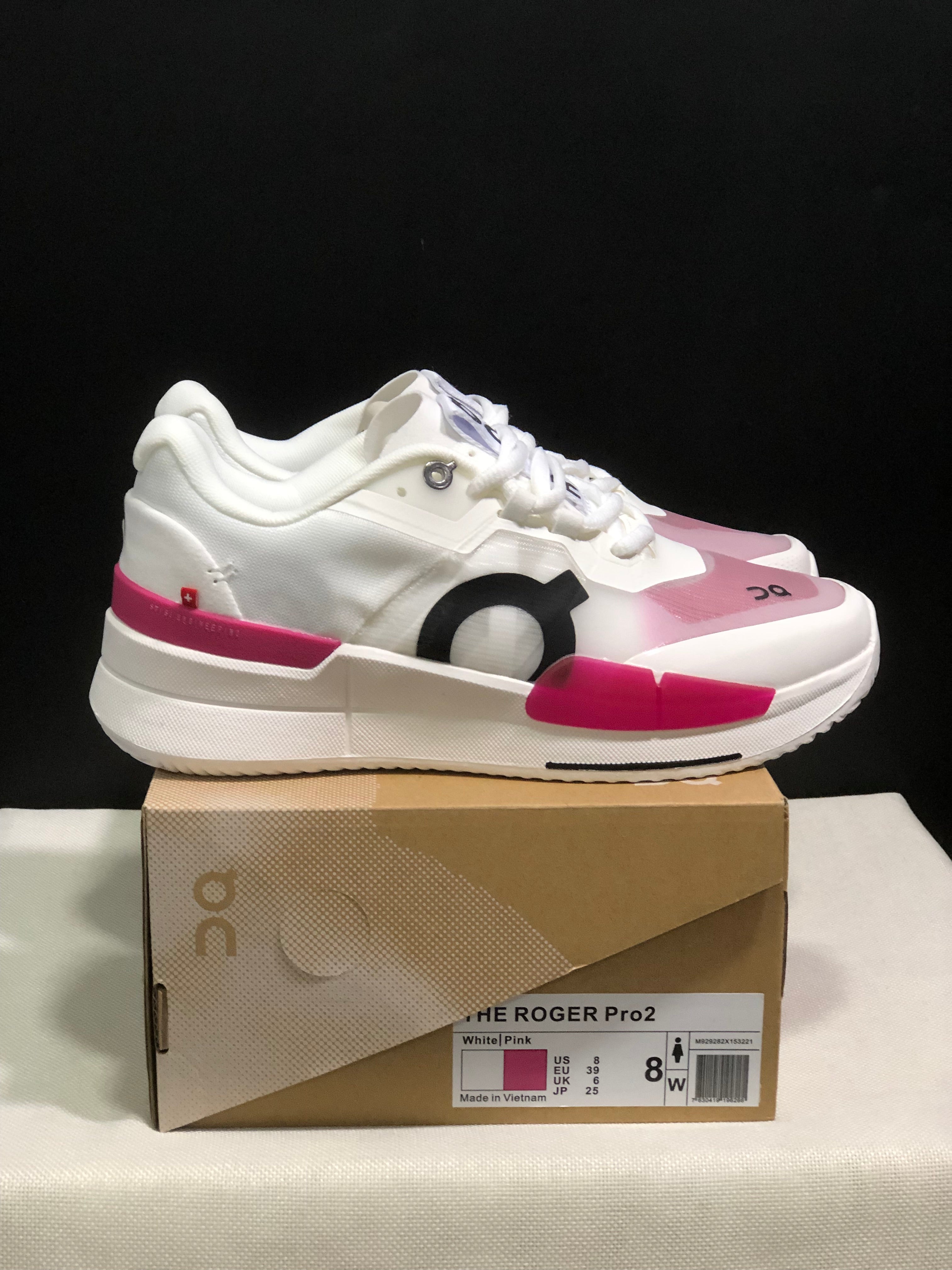 On Running The Roger Pro 2 Breathable Mesh Training Running Shoes White/Rose Red